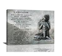 Buddha Statue Wall Art Spiritual Zen Canvas Wall Decor Motivational Quotes Meditation Pictures Print Painting Buddhism Framed Artwork Home Decoration for Bathroom Spa Yoga 16"x20"