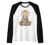 Buddha Statue Yoga Buddhism Zen Meditation Raglan Baseball Tee
