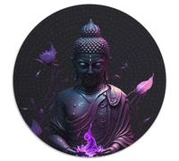 Buddha Statues 1000 Pieces Puzzle Gifts Round Jigsaw Puzzle 1000 Pieces Challenging DIY Brain Teaser, Perfect Family Game Or Decorative Gift (Size 67.5x67.5cm)