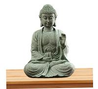 Buddha Statues, 12cm/4.7inch Mini Sandstone Buddha Ornament, Resting Sleeping Buddha Meditating Decor for Home Office Decoration Gift (Style 2)