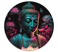 Buddha Statues Adult Jigsaw Puzzles 1000 Pieces Round Jigsaw Puzzle 1000 Pieces Skill Level Beginner, Great for Birthday (67.5x67.5cm)