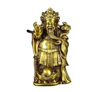 Buddha Statues for Home Decor Hand-Sculptured Brass God of Wealth Handicraft Ornaments Standing Ingot Decoration Home Worship Decoration Collectibles and Figurines