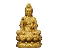 Buddha Statues for Home Decor Home Worship Full Copper Guanyin Buddha Statue Office Living Room Study Zen Ornaments Collectibles and Figurines