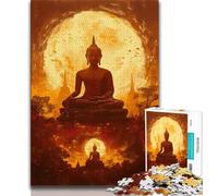 Buddha Statues Jigsaw Puzzles for Adults Teenagers Jigsaws Puzzle,Help The Brain Exercise Addictive Toys to Cultivate Patience Suitable for Couples (38x26cm)