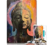 Buddha Statues Jigsaw Puzzles for Adults Teenagers Jigsaws Puzzle,Learning Educational Toys Family Games with Matching Poster And Trivia Sheet (75x50cm)