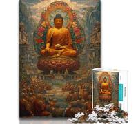 Buddha Statues JigsawPuzzle 1000 Pieces for Adults,Challenging To Complete But Fun And Humorous with Matching Poster And Trivia Sheet 50x75cm