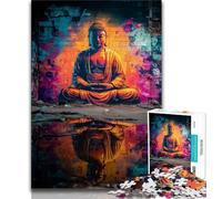 Buddha Statues Puzzles for Teenagers Teens 1000pc Puzzle,Help The Brain Exercise Addictive Toys to Cultivate Patience A Work of Art (38x26cm)