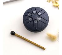 Buddha Stones Mini Steel Tongue Drum,3 Inch 6 Note Sound Healing Drum Kit,Handpan Drum Kit with Drumstick, Percussion Handpan Drum Kit for Meditation Entertainment Musical Education (Navyblue)