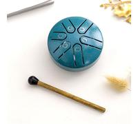 Buddha Stones Mini Steel Tongue Drum,3 Inch 6 Note Sound Healing Drum Kit,Handpan Drum Kit with Drumstick, Percussion Handpan Drum Kit for Meditation Entertainment Musical Education (Green)