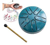 Buddha Stones Mini Steel Tongue Drum,3 Inch Sound Healing Drum Kit,6 Note Worry Free Drum, Great for Yoga Meditation, Camping, Music Enlightenment (Color : Star Green 2)