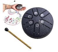 Buddha Stones Mini Steel Tongue Drum,3 Inch Sound Healing Drum Kit,6 Note Worry Free Drum, Great for Yoga Meditation, Camping, Music Enlightenment (Color : Navy Blue 2)