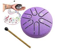 Buddha Stones Mini Steel Tongue Drum,3 Inch Sound Healing Drum Kit,6 Note Worry Free Drum, Great for Yoga Meditation, Camping, Music Enlightenment (Color : Purple 2)
