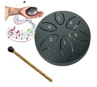 Buddha Stones Mini Steel Tongue Drum,3 Inch Sound Healing Drum Kit,6 Note Worry Free Drum, Great for Yoga Meditation, Camping, Music Enlightenment (Color : Black 1)