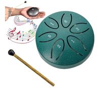 Buddha Stones Mini Steel Tongue Drum,3 Inch Sound Healing Drum Kit,6 Note Worry Free Drum, Great for Yoga Meditation, Camping, Music Enlightenment (Color : Star Green 1)