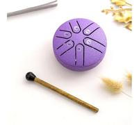 Buddha Stones Mini Steel Tongue Drum 3 Inch Sound Healing Drum Kit,Mini Handpan Drum, 6 Note Worry Free Drum, Worry-Free Drum, Handpan Drum purple