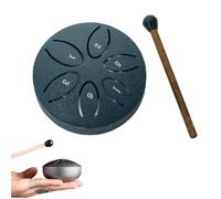 Buddha Stones Mini Steel Tongue Drum,6 Note Worry Free Drum,3 Inch Sound Healing Drum Kit, Mini Handpan Drum,Mini Steel Drum,Percussion Instrument For Meditation Yoga Chakra Tong Drum (Color : Navy