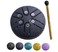 Buddha Stones Mini Steel Tongue Drum,6 Note Worry Free Drum,3 Inch Sound Healing Drum Kit, Mini Handpan Drum,Mini Steel Drum,Percussion Instrument For Meditation Yoga Chakra Tong Drum (Color : Navy