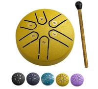 Buddha Stones Mini Steel Tongue Drum,6 Note Worry Free Drum,3 Inch Sound Healing Drum Kit, Mini Handpan Drum,Mini Steel Drum,Percussion Instrument For Meditation Yoga Chakra Tong Drum (Color : Gold