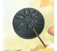 Buddha Stones Mini Steel Tongue Drum, 6 Note Worry Free Drum Handpan Drum, Mini Handpan Drum, Worry-Free Drum, Handpan Drum (Color : Black, Size : Leaf style)