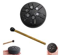 Buddha Stones Mini Steel Tongue Drum, Mini Handpan Drum, 3 Inch Sound Healing Drum Kit, 6 Note Worry Free Drum (Color : Black, Size : Arrow style)