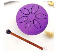 Buddha Stones Mini Steel Tongue Drum, Mini Handpan Drum Note Worry Free Drum 3 Inch 6 Note Handpan Steel Drum Education Entertainment Meditation Yoga Zen Gifts (Color : Purple)