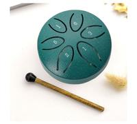 Buddha Stones Mini Steel Tongue Drum, Mini Handpan Drum Note Worry Free Drum 3 Inch 6 Note Handpan Steel Drum Education Entertainment Meditation Yoga Zen Gifts (Color : Green)