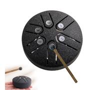 Buddha stones mini steel tongue drum, Steel Drum Handpan Drums, 3 Inch Handpan Drum With 6 Easy-to-Play Notes, Drumsticks (Color : Black, Size : Arrow style)