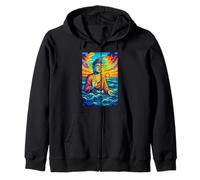 Buddha Sunset Art, Spiritual Ocean Meditation Mindfulness Zip Hoodie