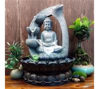 Buddha Tabletop Waterfall Fountain Meditation Relaxing Indoor Decoration, Zen Fountain for Home, Office, Bedroom Decoration(Grey 2)