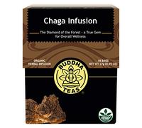 Buddha Teas Chaga Mushroom Tea - Powerful Antioxidants, Wild Harvested, Caffeine Free - 18 Bleach Free Bags per Box (1 Box), Brown