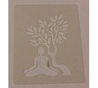 Buddha & tree stencil sheet Mylar 350 micron 6" high Hinduism Buddhism