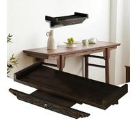 Buddha Wall Shelf, Floating Wooden Table, Decorative Shelf for Spiritual Statues & Altars, Sturdy Design for Home Decor & Meditation Spaces