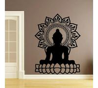 Buddha Wall Stickers, Mandala Lotus Meditation Vinyl Wall Stickers, Yoga Room Home Decoration Living Room Bedroom Stickers