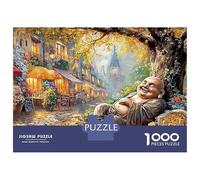 Buddha Wealth Jigsaws 1000 Piece Puzzle Bulldog Napping Under Old Tree Challenge High Difficulty Fit Together Perfectly for Adults & Kids Age 12 Years Up 70x50cm/1000pcs