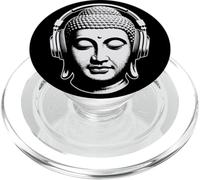 Buddha with Headphones Mindfulness Music Boho Zen Buddhism PopSockets PopGrip for MagSafe