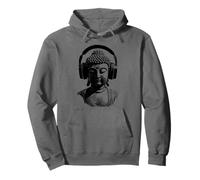 Buddha with Headphones Mindfulness Music Boho Zen Buddhism Pullover Hoodie