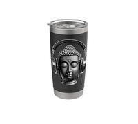 Buddha with Headphones Mindfulness Music Boho Zen Buddhism Stainless Steel Insulated Tumbler
