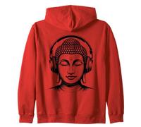 Buddha with Headphones Mindfulness Music Boho Zen Buddhism Zip Hoodie