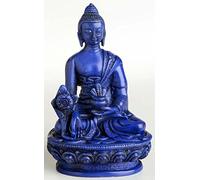 BUDDHAFIGUREN/Billy Held Buddha Statue, Resin, Blue, 11 cm hoch