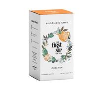 Buddha's Chai, Cardamom Chai Tea Bags w/Cinnamon, High Caffeine, Hot & Iced Tea, 16 Cups, No Sugar Added Spiced Chai Black Tea | The Spice Hut, First Sip