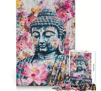 Buddha's Serenity with Lotus 1000 Piece Jigsaw Puzzle for Adults Mind Wellness Stress Relief Fun Precise Join (38x52cm)