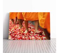 Buddhism Monks Canvas Print | Gallery Wrapped 30mm Frame Wall Art | 20x14 inches | Ready to Hang | Modern Picture | Living Room Bedroom Lounge Office