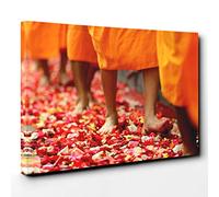 Buddhism Monks Canvas Print | Gallery Wrapped 30mm Frame Wall Art | 30x20 inches | Ready to Hang | Modern Picture | Living Room Bedroom Lounge Office