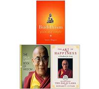 Buddhism Plain and Simple, The Dalai Lamas Book of Wisdom, The Art of Happiness 3 Books Collection Set
