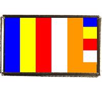 Buddhism Religion Silver Colour Badge With A Velveteen Bag