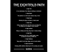 Buddhism The eightfold path art print (Black). Size A4