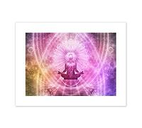 Buddhism Yoga Pose Psychedelic Canvas Wall Art Print