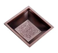 Buddhist Alloy Tribute Tray - Incense Ash Container, Fire Offering Dish, Retro Home Decor, Square Worship Plate