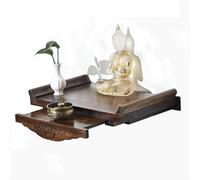 Buddhist Altar Meditation Altar With Pull-Out Shelves Wall-Mounted Buddha Shrine Cabinet Altar Cabinet for Witch Wiccan Buddhist Shrine Prayer Guan Gong Guanyin Decoration in(Type A)