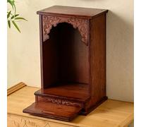 Buddhist Altar Shelf, Solid Wood Meditation Cabinet with Retractable Pull Plate for Living Room, Bedroom, Office